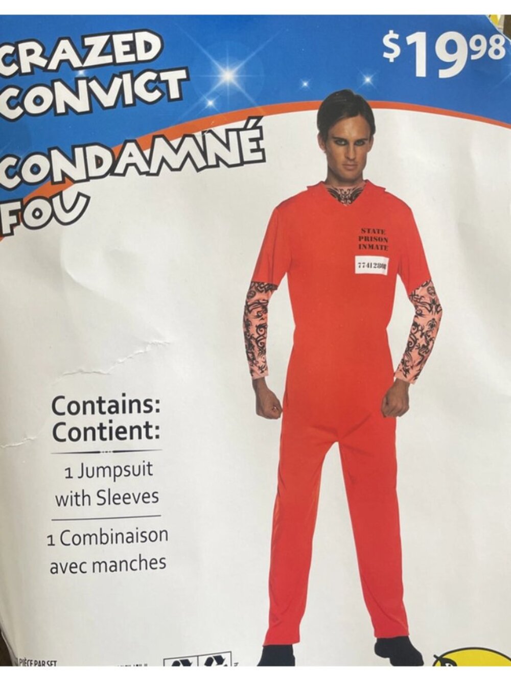 Share Partyholic Men's Crazed Convict Costume Large (36-38)